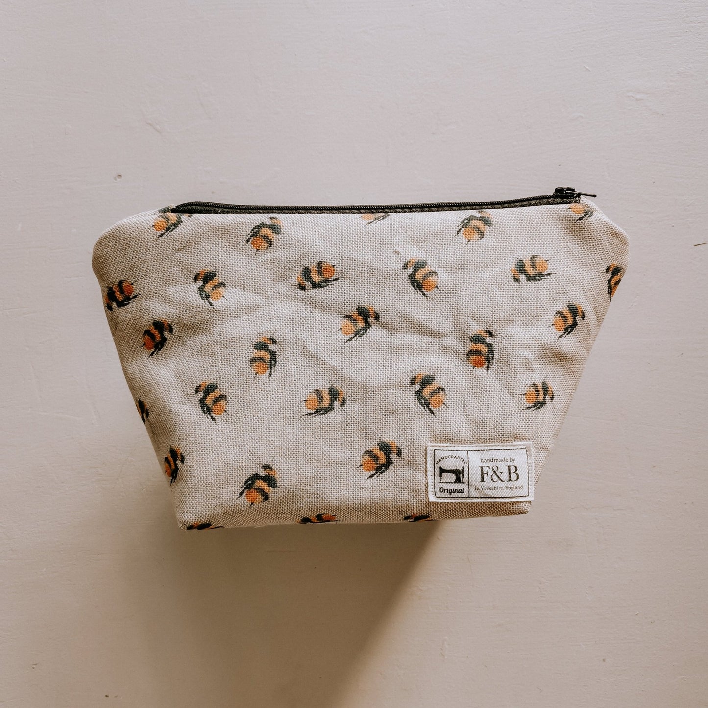 Bee Print Wash Bag/Make-Up Bag - F&B Crafts - F&B Handmade