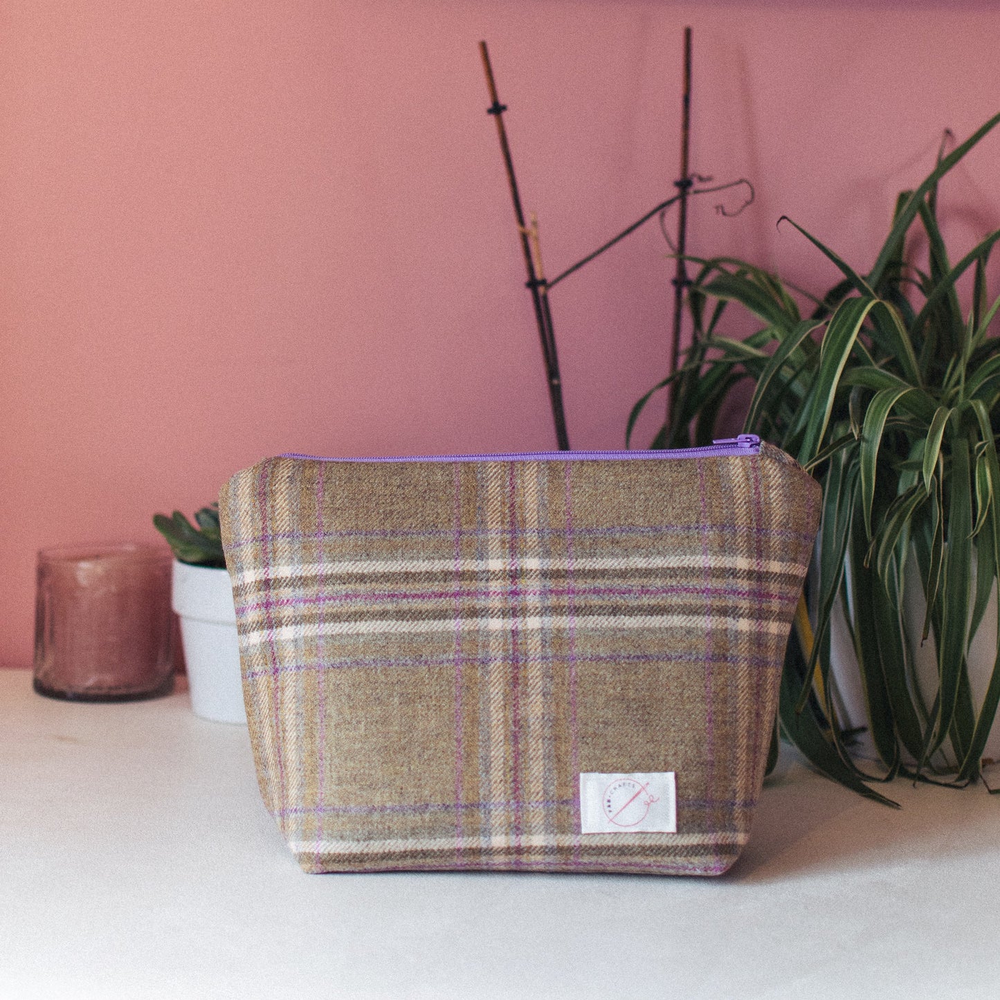 Blossom Tweed Wash Bag/Make-Up Bag - F&B Crafts - F&B Handmade