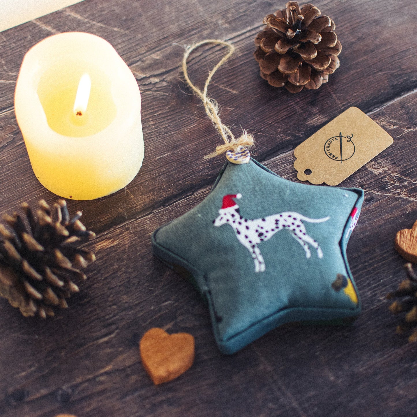 Christmas Dogs Padded Fabric Hanging Star - Sophie Allport - F&B Crafts - F&B Crafts