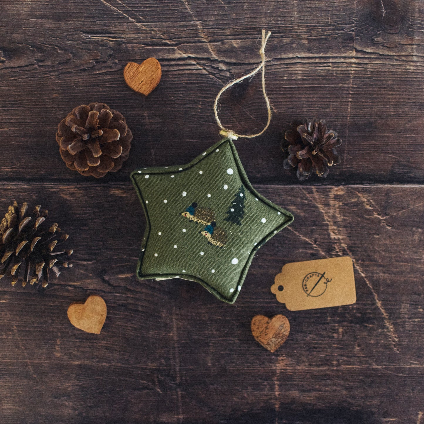 Festive Forest Padded Fabric Hanging Star - Sophie Allport - F&B Crafts - F&B Crafts