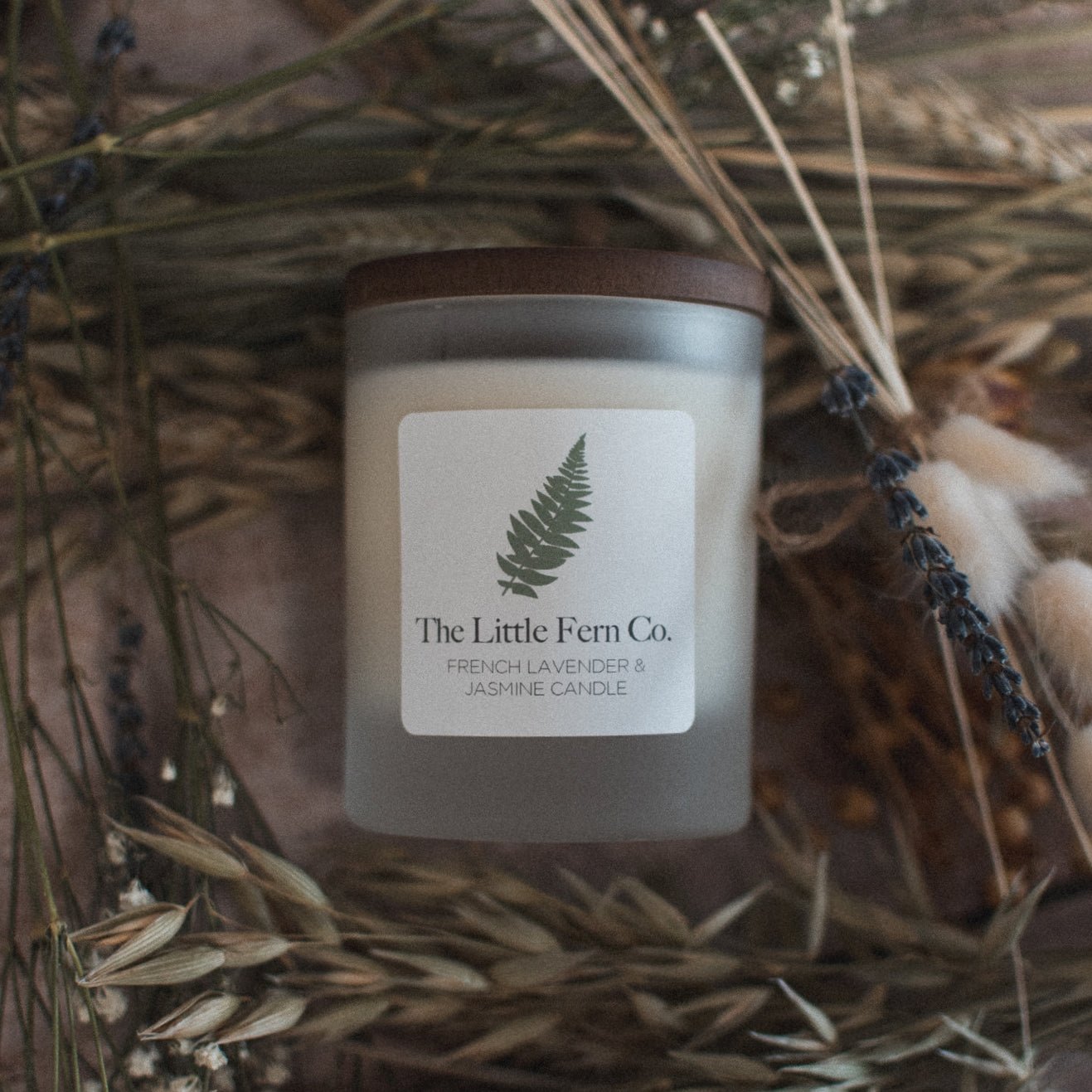 French Lavender & Jasmine Essential Oil Candle - F&B Crafts - The Little Fern Co
