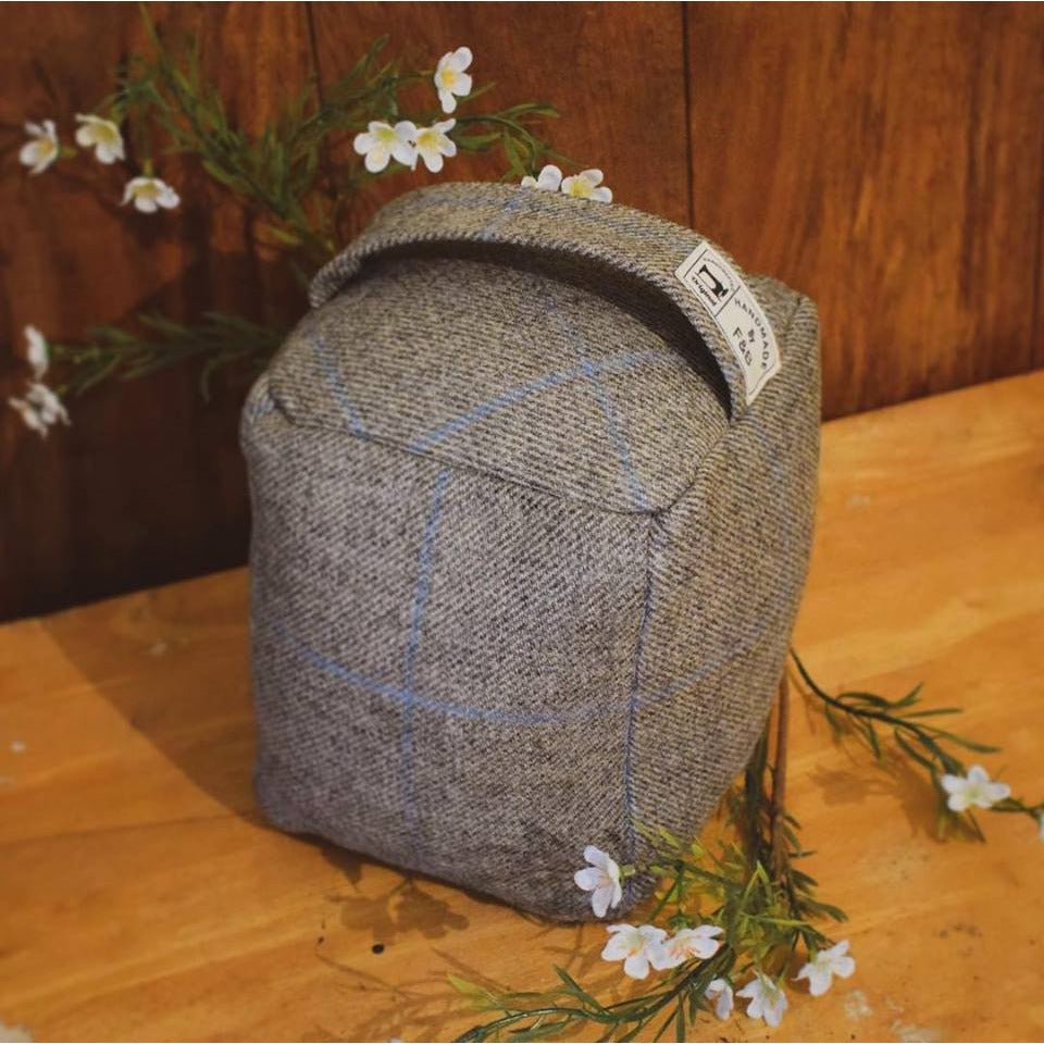 Grey & Blue Tweed Doorstops - F&B Crafts - F&B Handmade