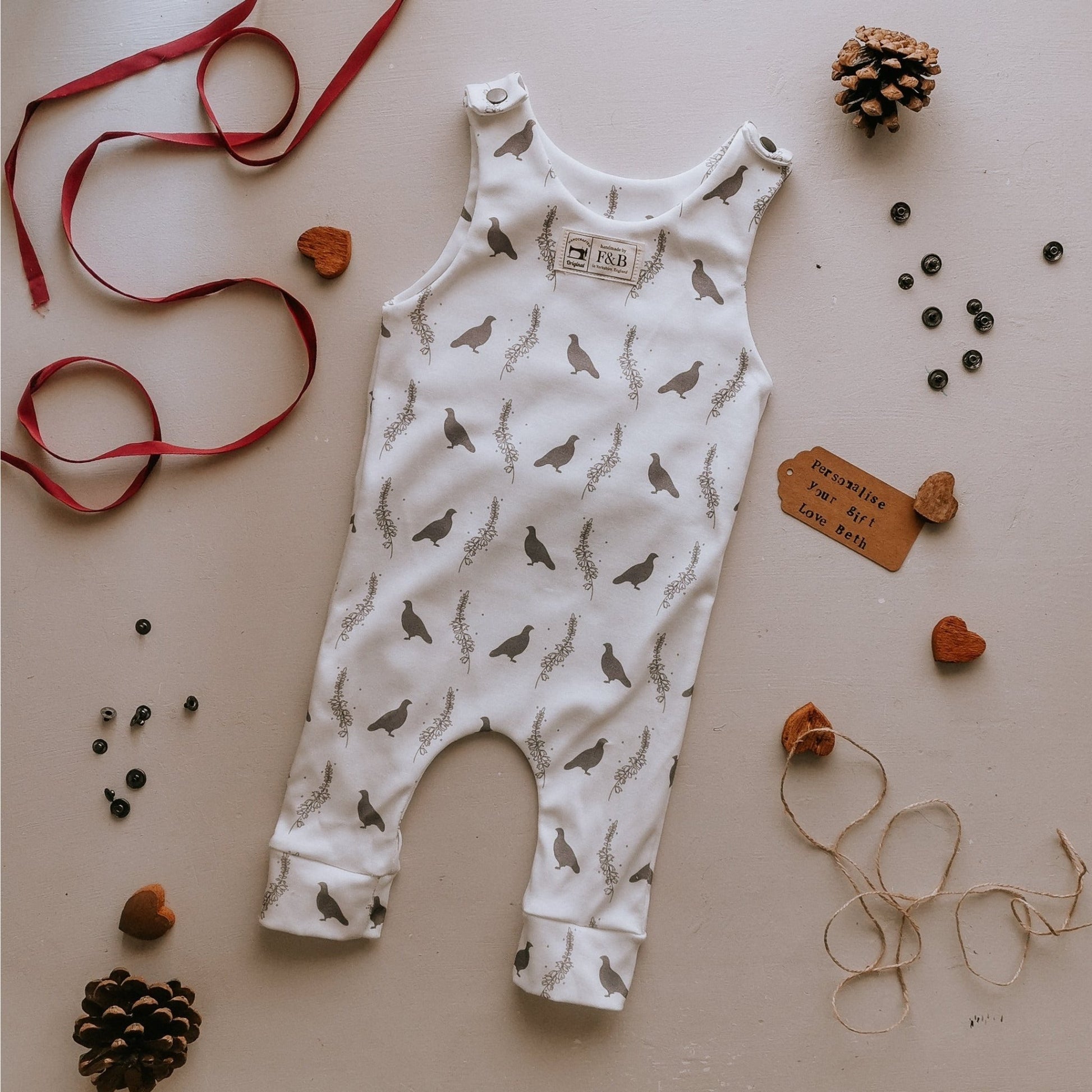 Grouse & Heather Dungarees Romper (Polyester) - F&B Crafts - F&B Designs