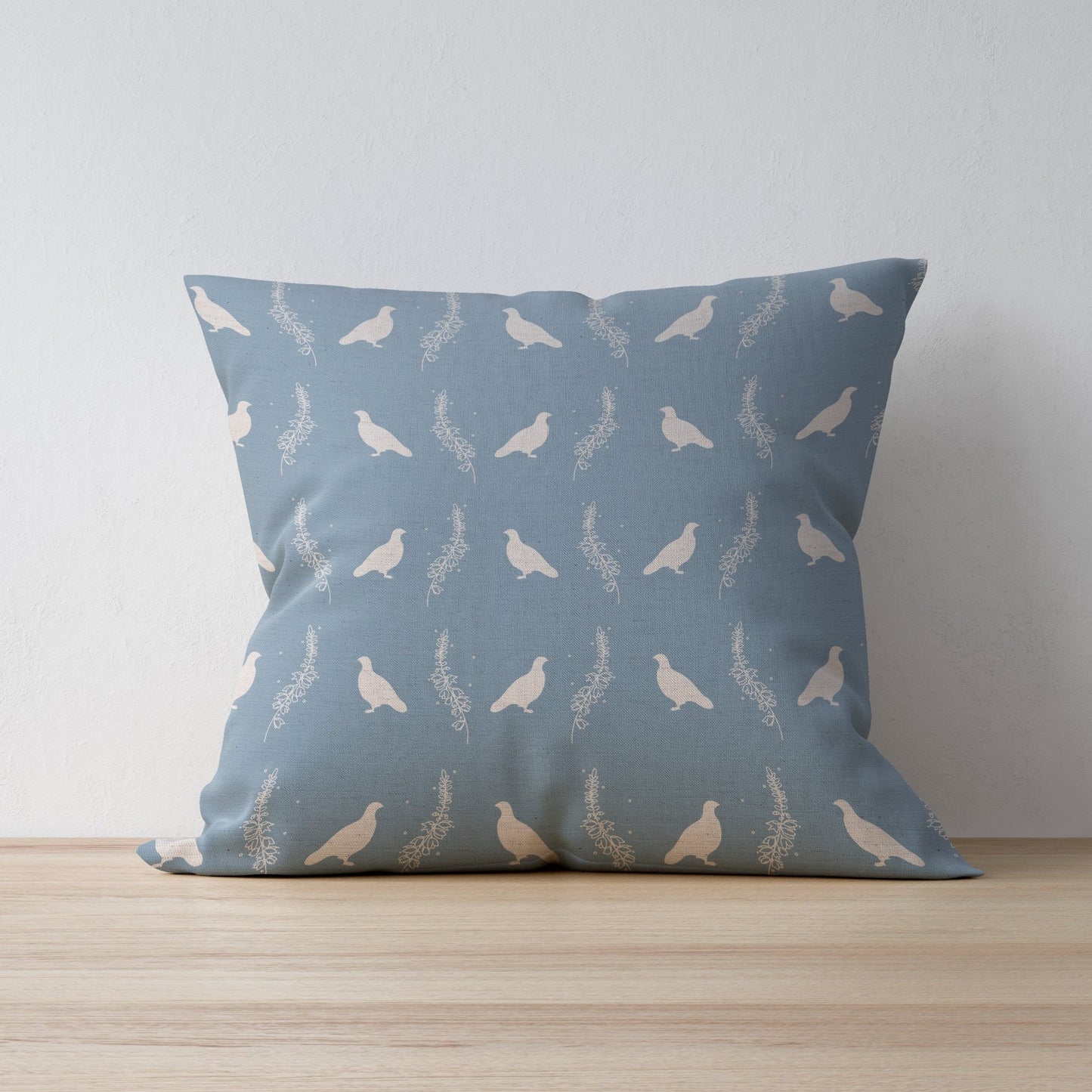 Grouse & Heather Solid Colour Background Cushion - F&B Crafts - F&B Designs