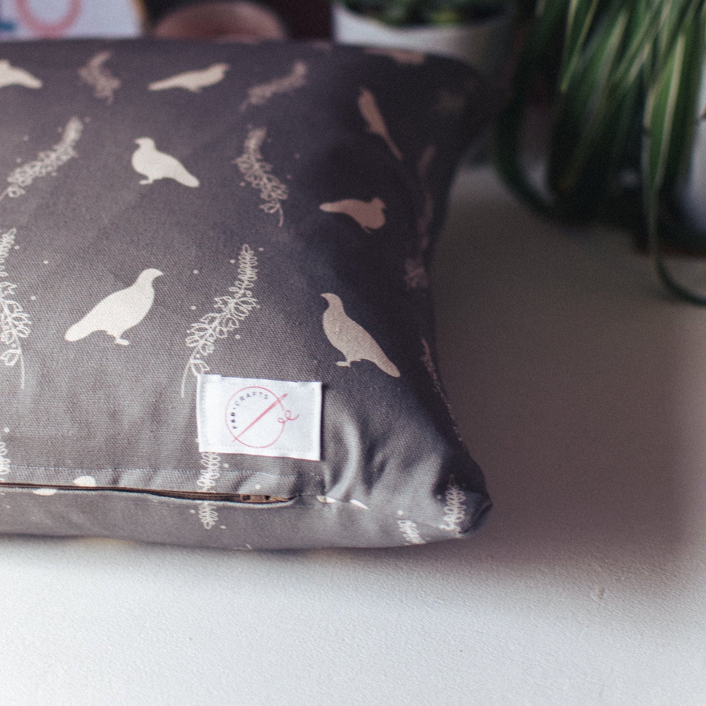 Grouse & Heather Solid Colour Background Cushion - F&B Crafts - F&B Designs