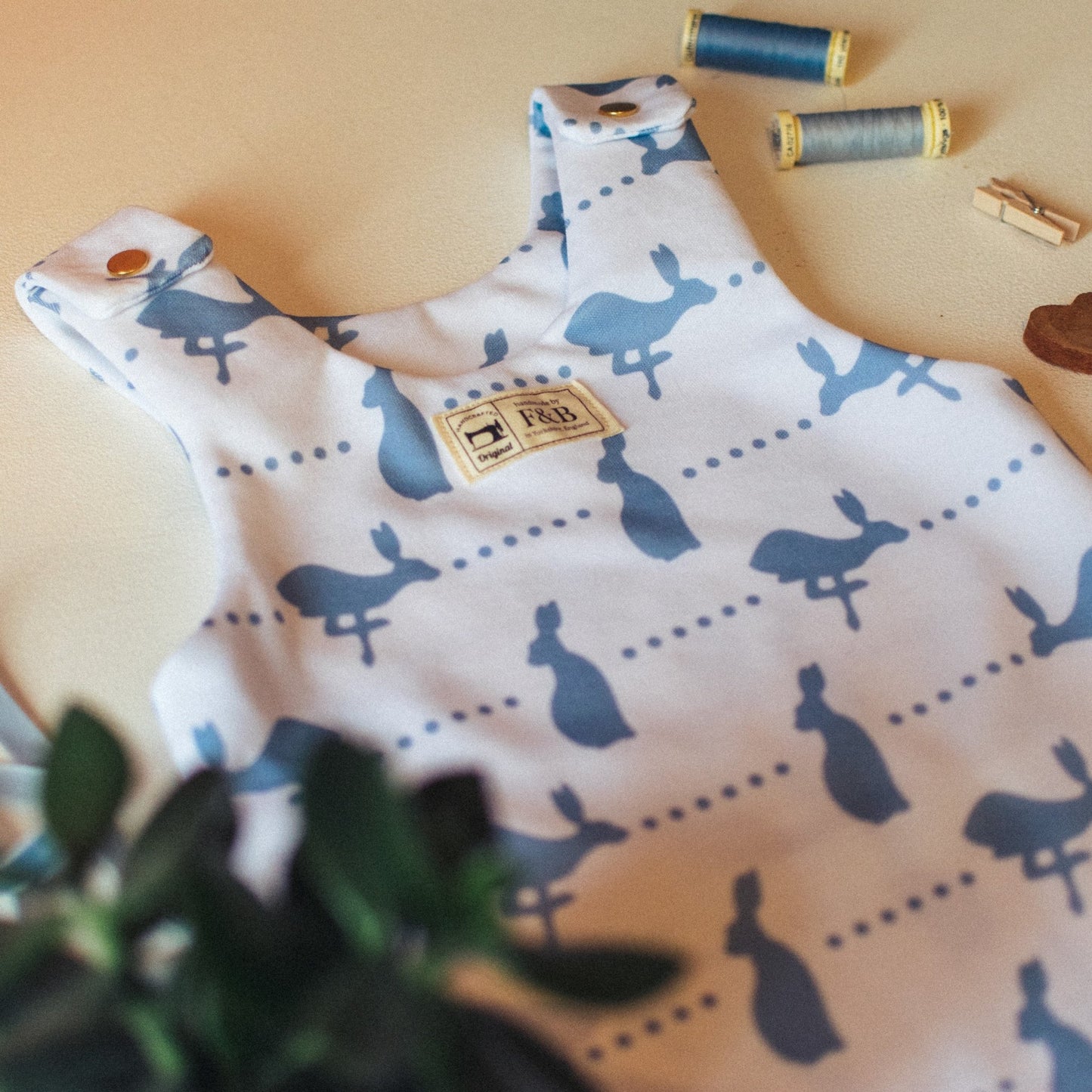 Hare & Dots Dungarees Romper (Polyester) - F&B Crafts - F&B Designs