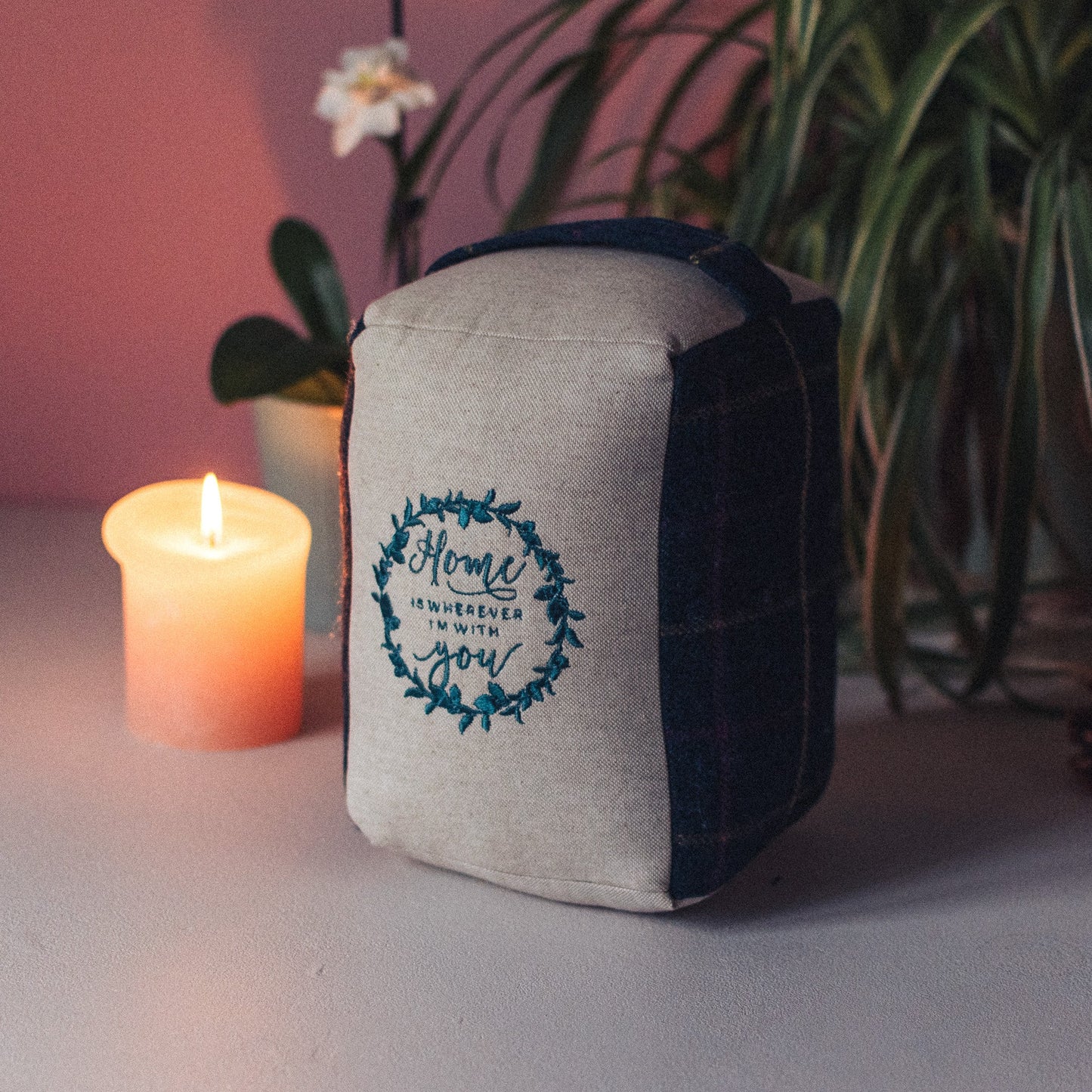 Home Embroidered Tweed Doorstop - F&B Crafts - F&B Handmade