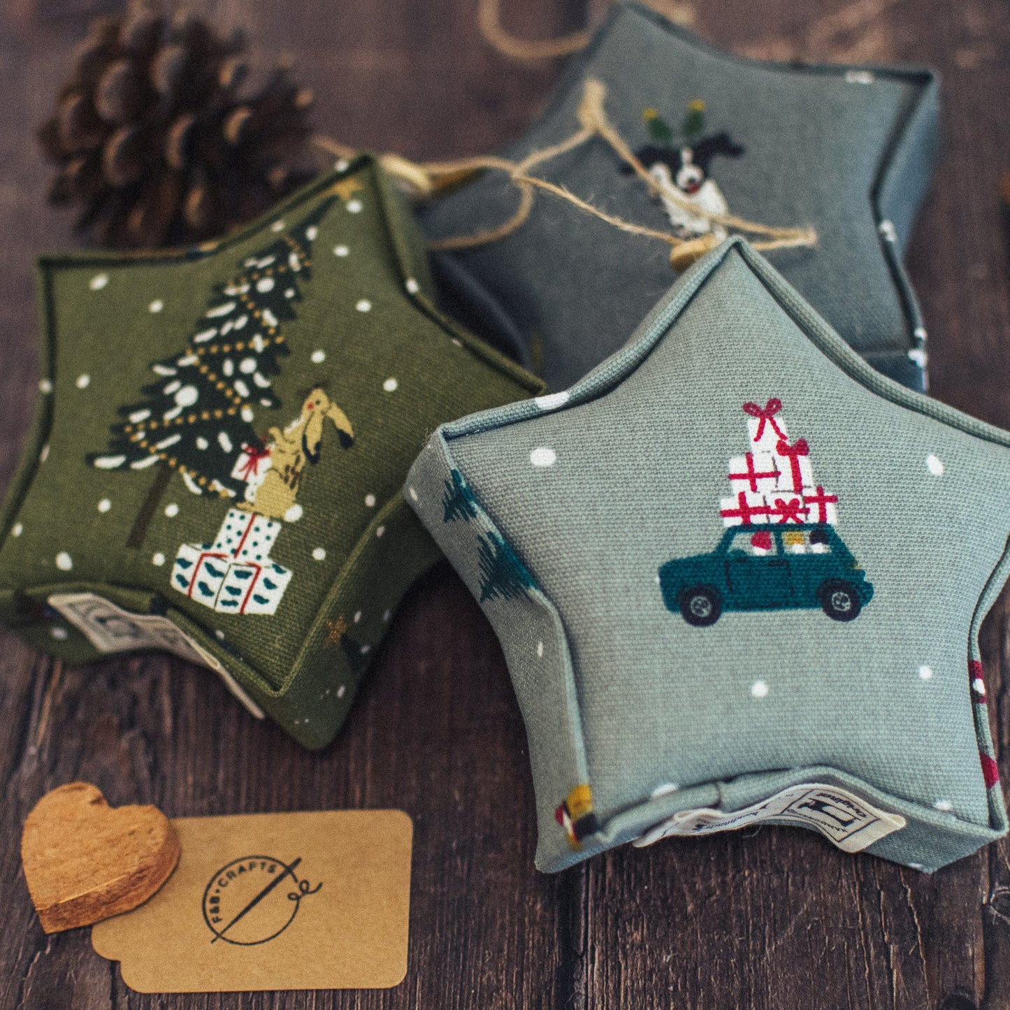 Home for Christmas Padded Fabric Hanging Star - Sophie Allport - F&B Crafts - F&B Crafts