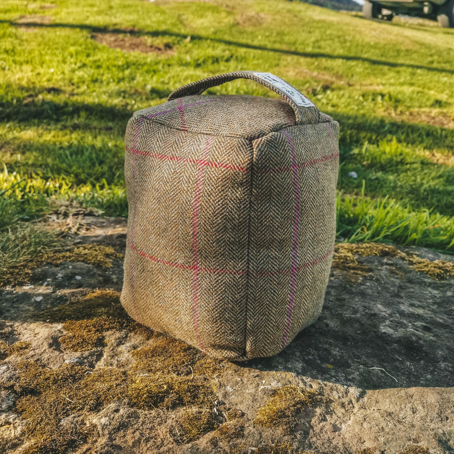 Khaki & Pink Tweed Doorstops - F&B Crafts - F&B Handmade