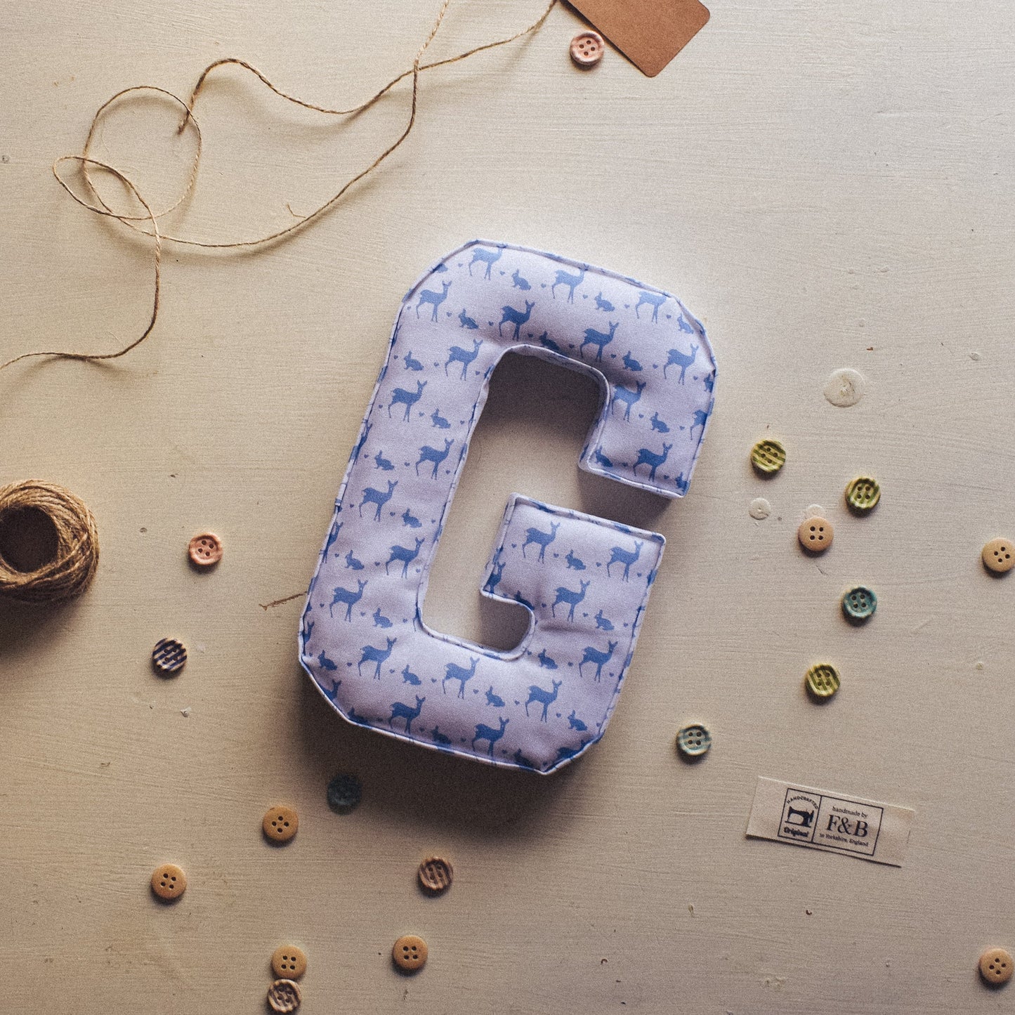 Letter in Deer & Rabbit Print - F&B Crafts - F&B Designs