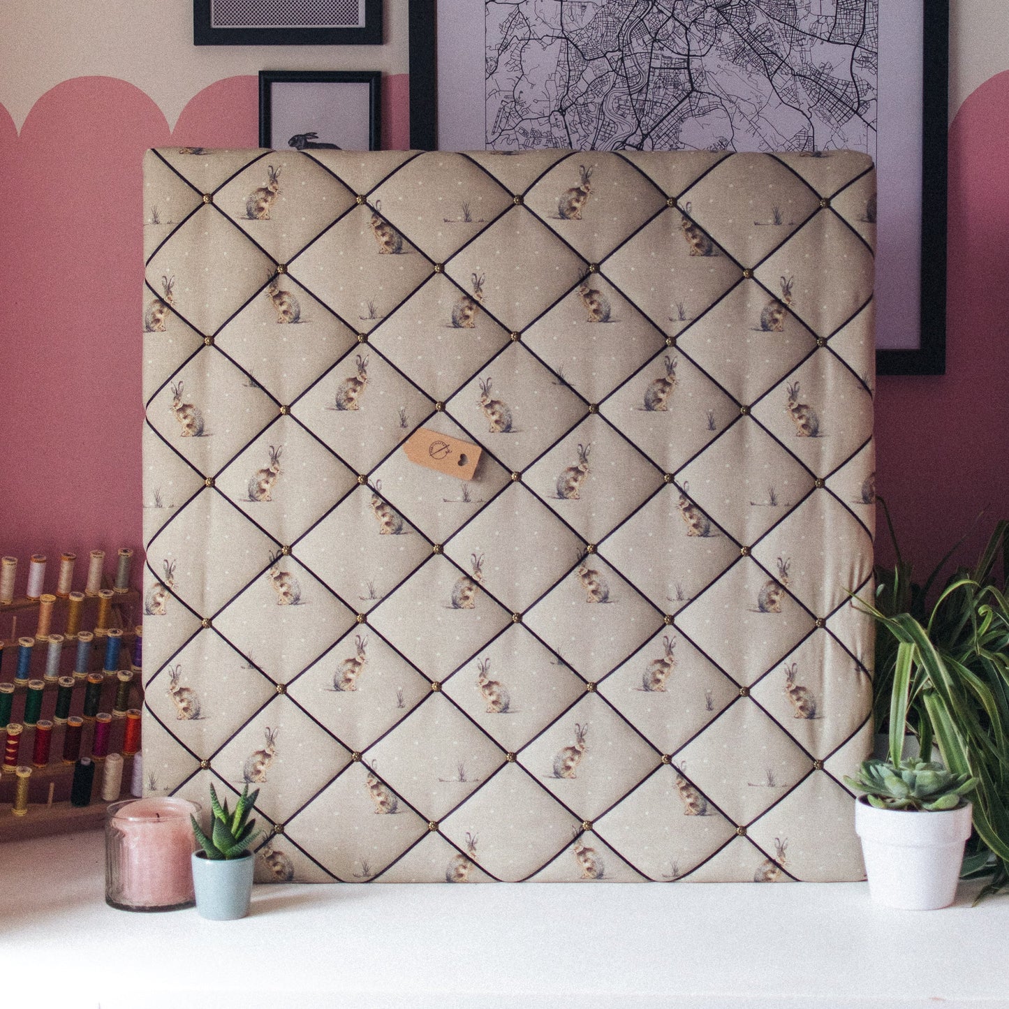 Linen Hare Notice Board - F&B Crafts - F&B Handmade