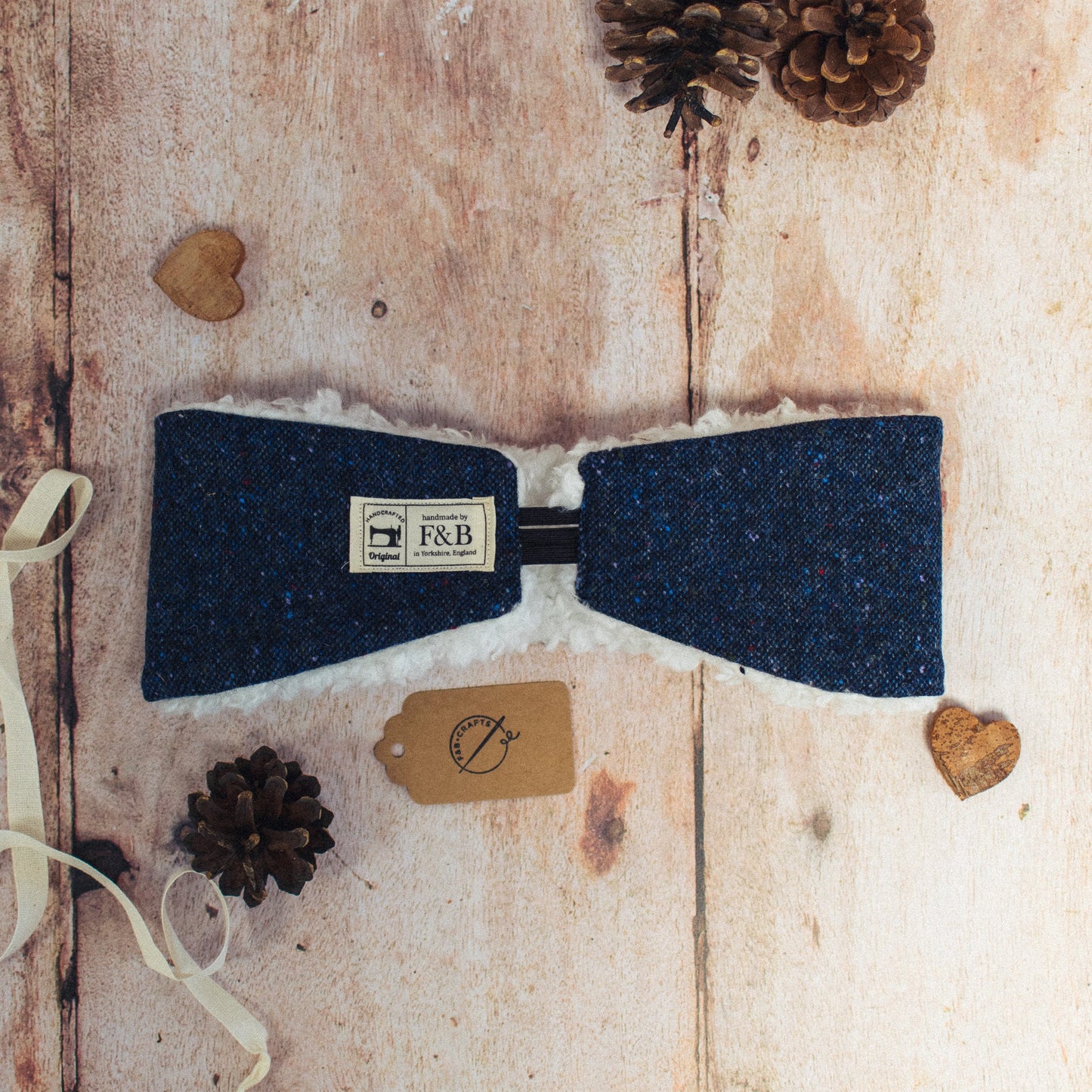 Navy Blue Donegal Tweed Head Warmer - F&B Crafts - F&B Handmade