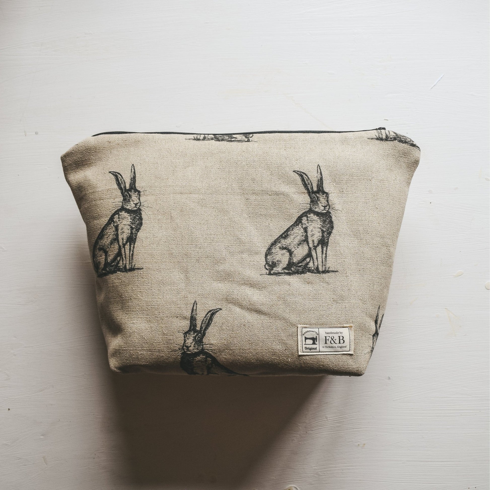 Pen Illustration Hare Wash Bag and Make-up Bag - F&B Crafts - F&B Handmade