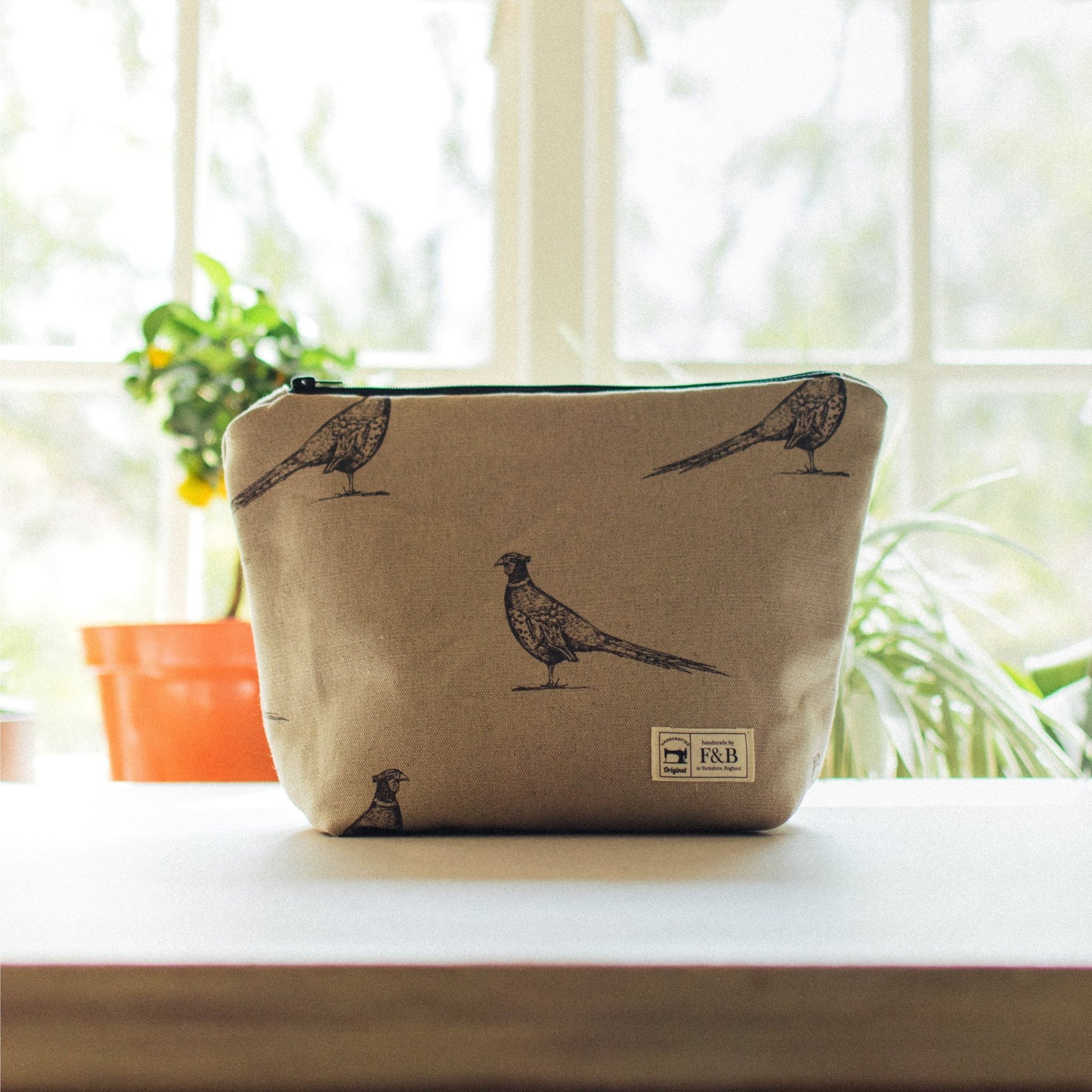 Pen Illustration Pheasant Wash Bag and Make-up Bag - F&B Crafts - F&B Handmade