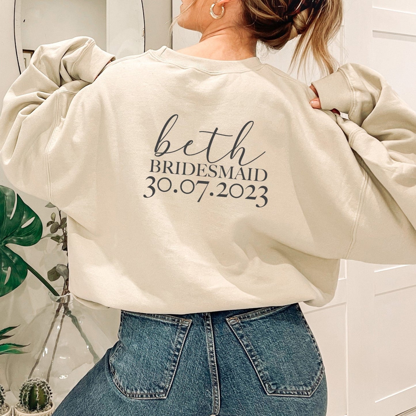 Personalised Bridesmaid, Nameand Date Jumper - F&B Crafts - Fox & Co Apparel