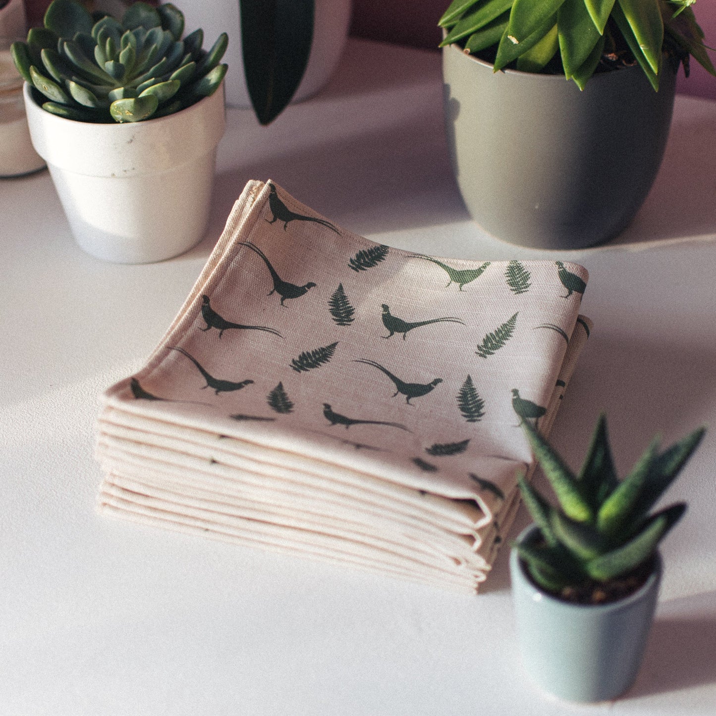 Pheasant & Fern Napkins - F&B Crafts - F&B Designs