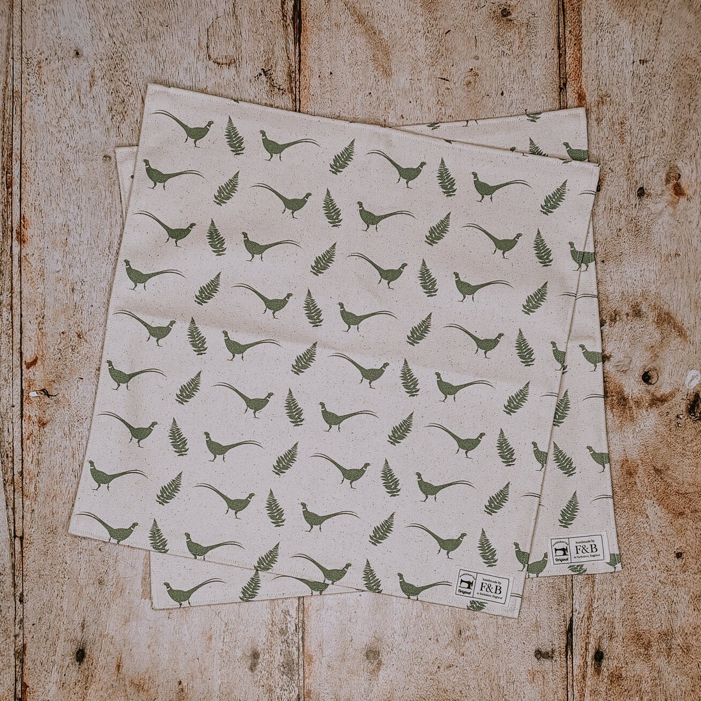 Pheasant & Fern Napkins - F&B Crafts - F&B Designs