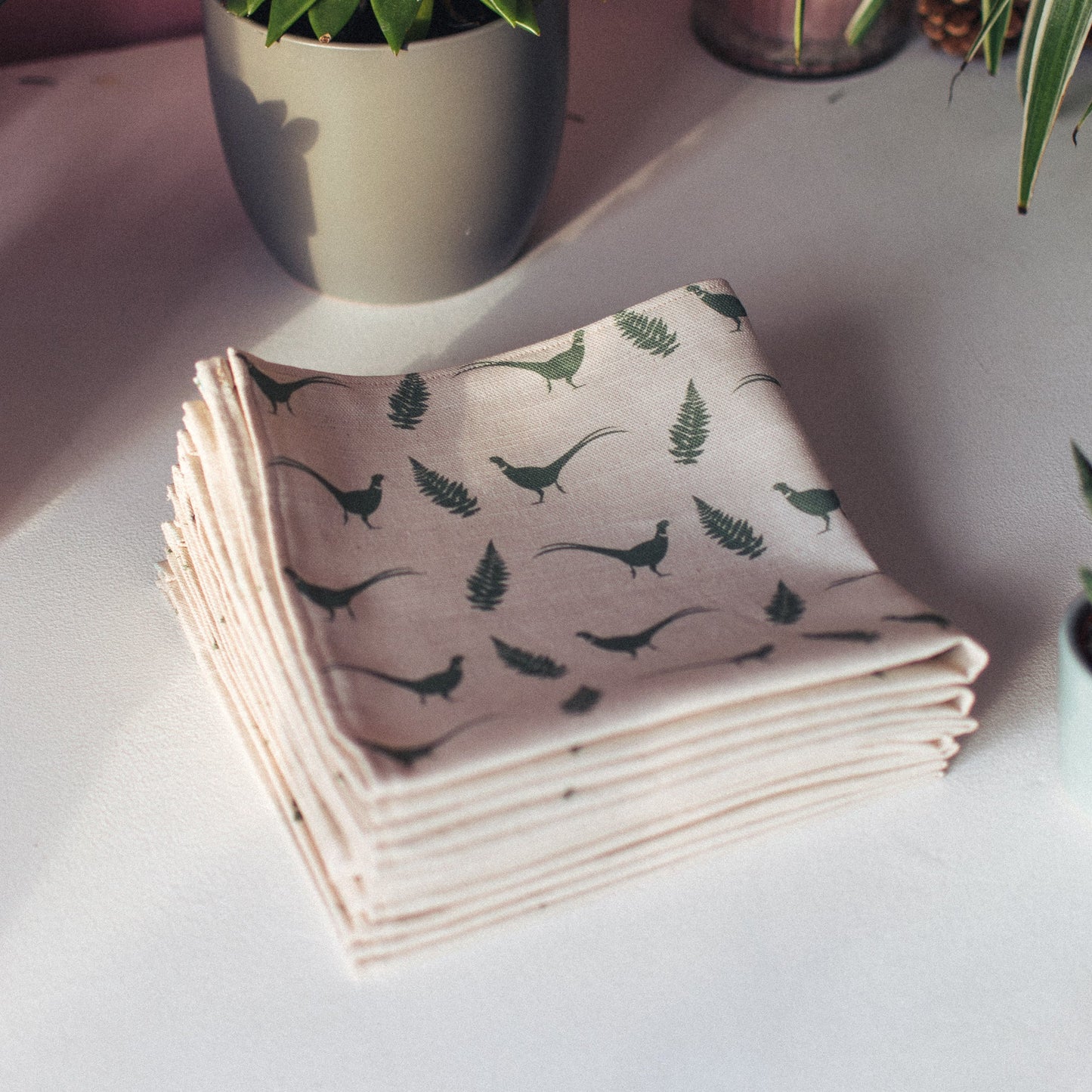 Pheasant & Fern Napkins - F&B Crafts - F&B Designs