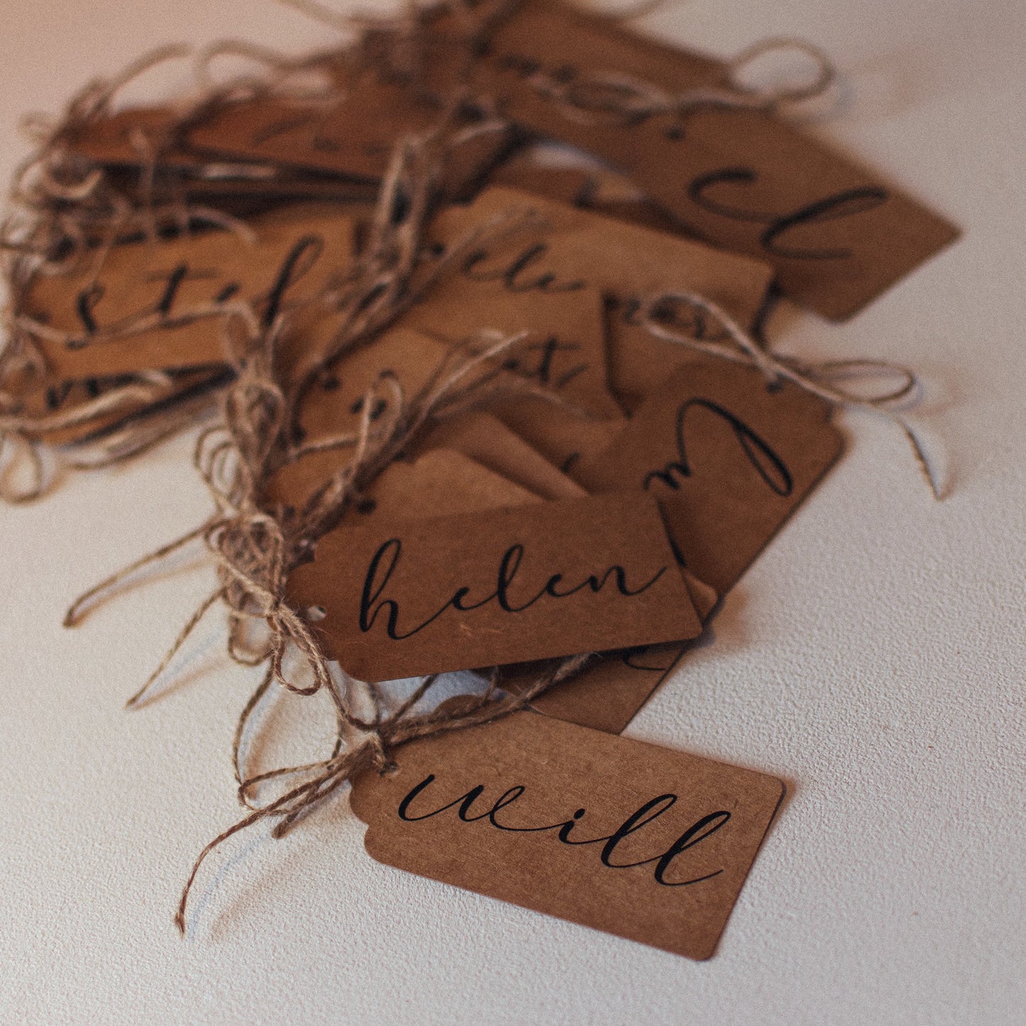 Place Name Craft Tag with Twine Bow - F&B Crafts - F&B Crafts