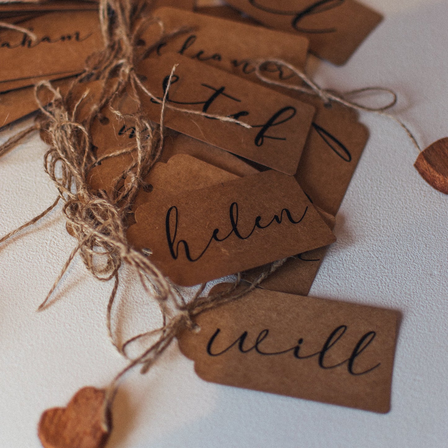 Place Name Craft Tag with Twine Bow - F&B Crafts - F&B Crafts