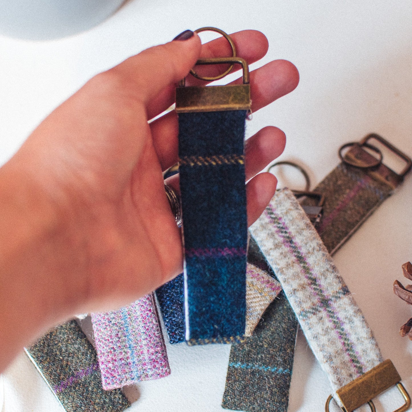 Tweed Key Rings - F&B Crafts - F&B Handmade
