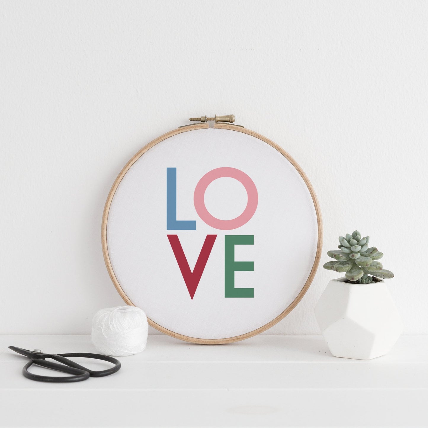 Vintage Style LOVE 6" Hoop Cross Stitch Kit - F&B Crafts - F&B Crafts