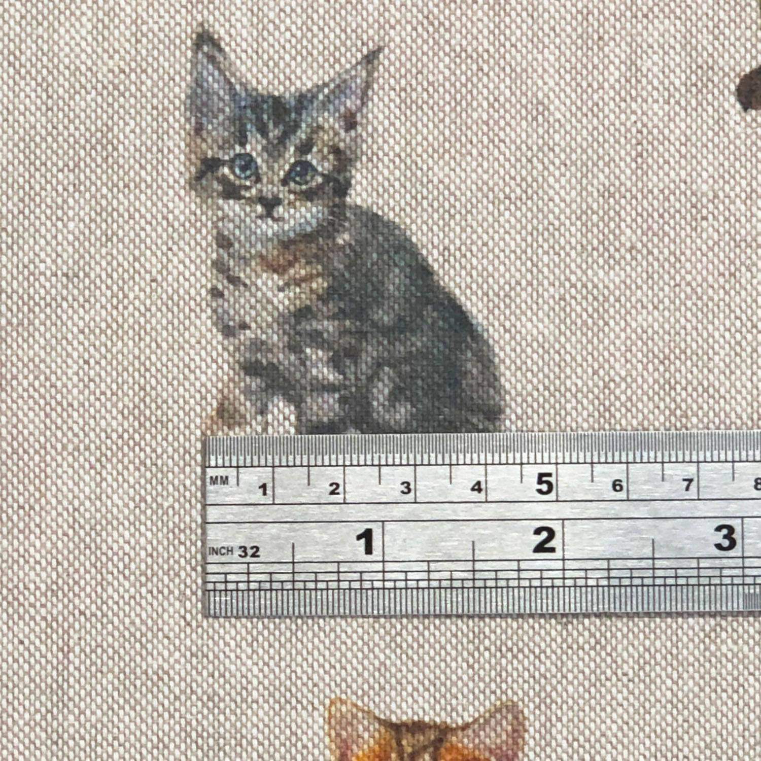 Watercolour Linen Kitten Fabric - F&B Crafts - F&B Handmade