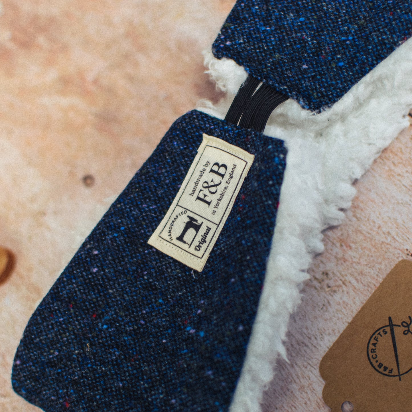 Navy Blue Donegal Tweed Head Warmer