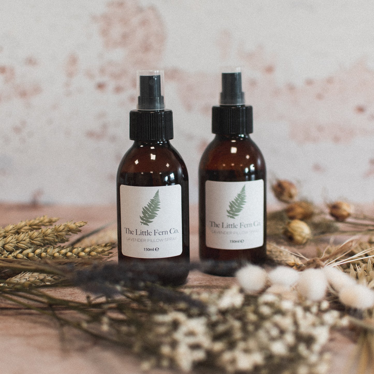 The Little Fern Co. Handmade Lavender Pillow Spray Handmade in Yorkshire - Brown Bottle Pair