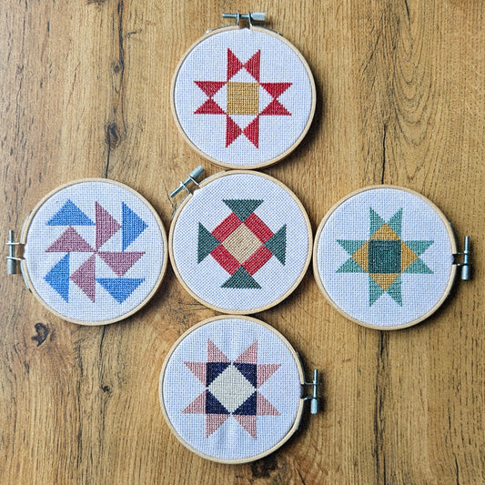10 x Civil War Quilt Block Cross Stitch Pattern Bundle | PDF Charts (Digital Download)