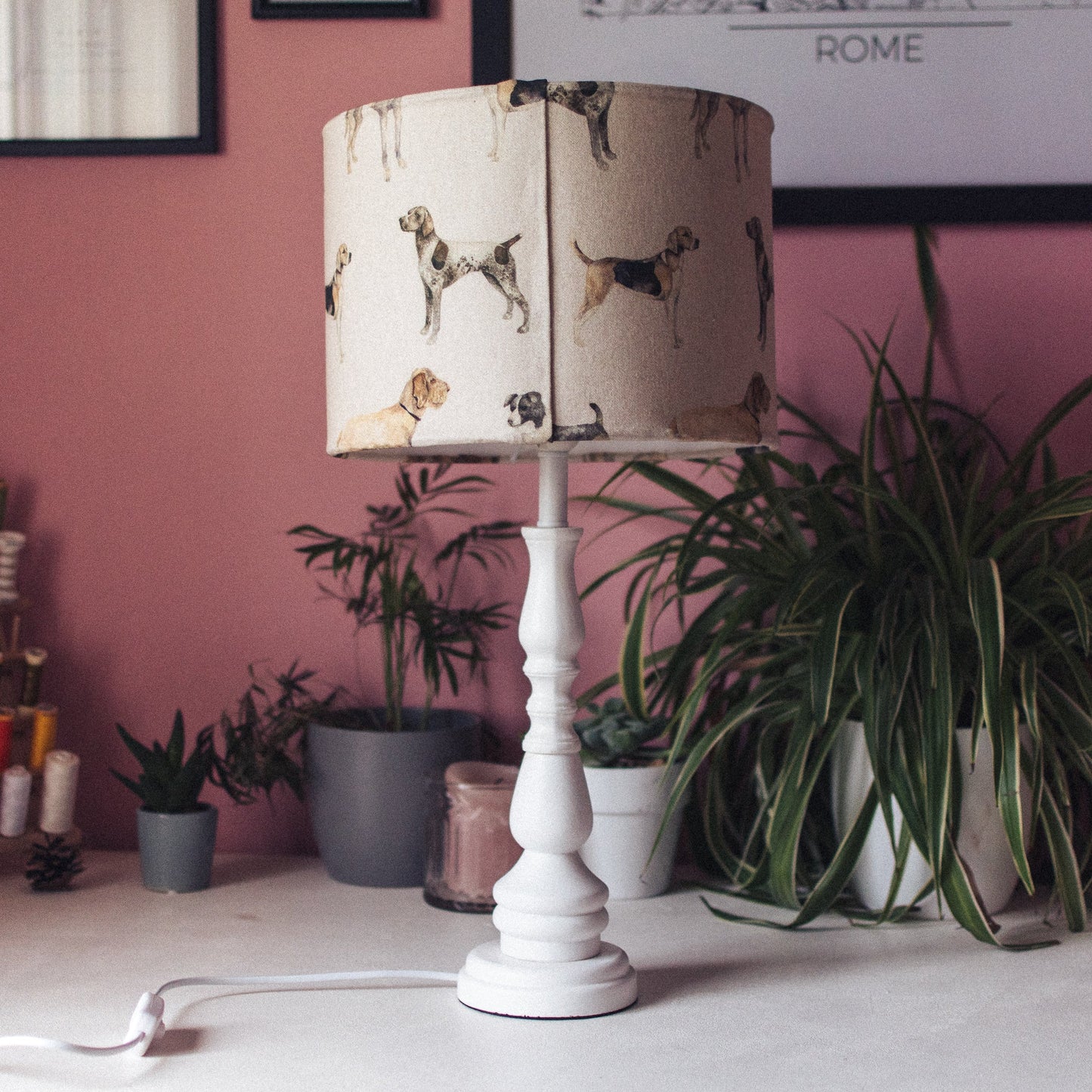 30cm Dog Print Lamp Shade - Voyage Maison - Collection Only - F&B Crafts - F&B Handmade