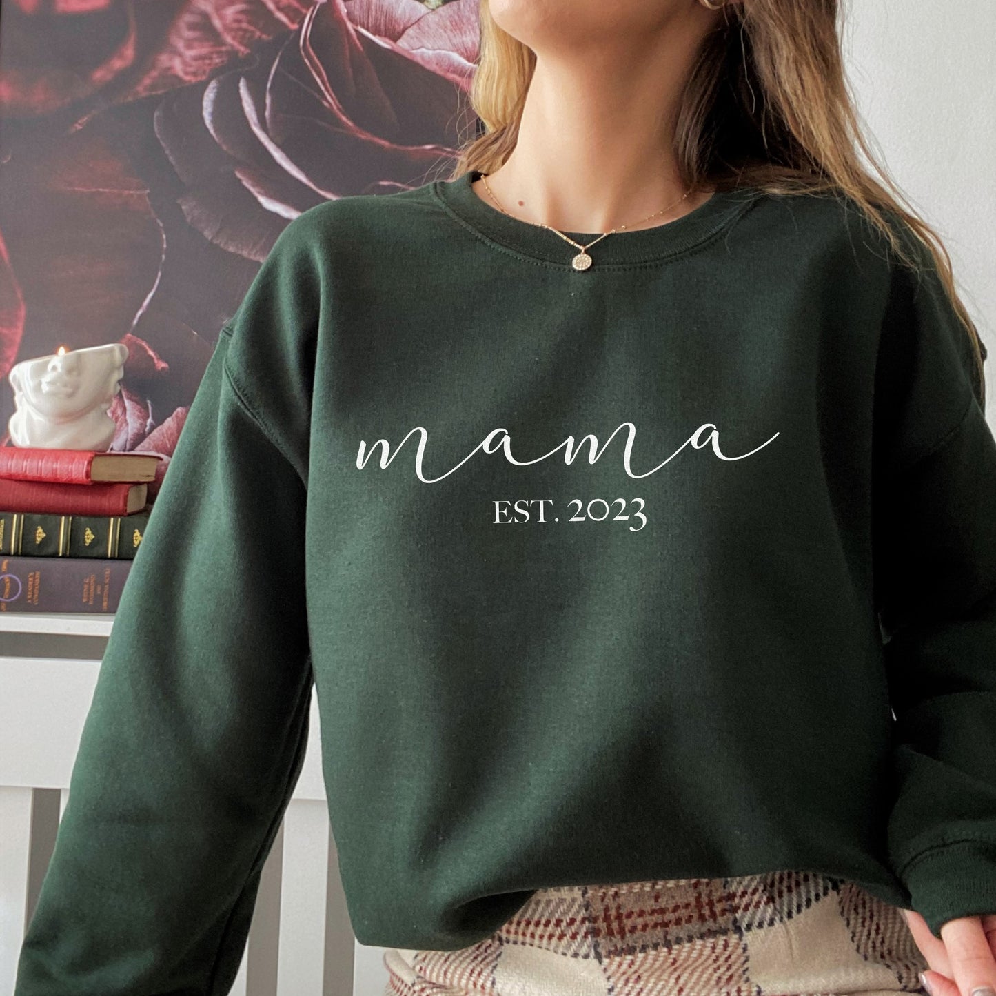 F&B Crafts - Forest Green Mama Est. 2023 Sweater by F&B Crafts - Handmade in Yorkshire