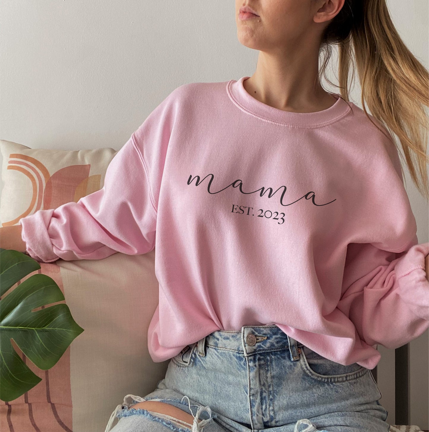 Pink Mama Sweatshirt Established 2023 Handmade in Yorkshire by F&B Crafts