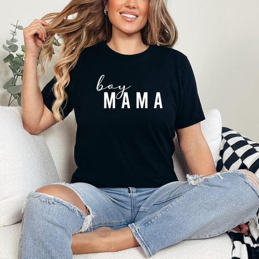 F&B Crafts "Boy Mama" in bold white font on a sleek black background.
