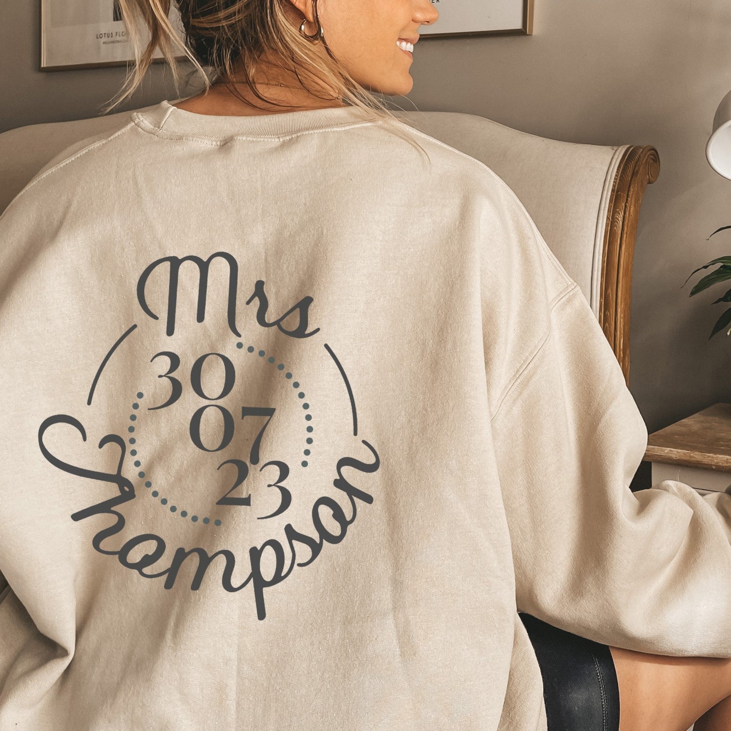 F&B Crafts Personalised Wedding Jumper Featuring Name and Wedding Date - Designed and made in Yorkshire