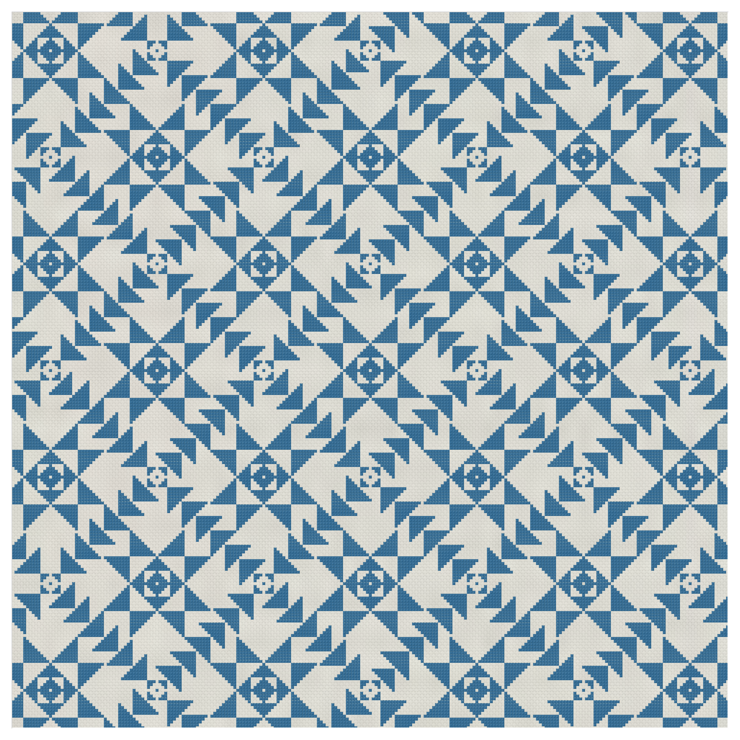 Ohio Star Flying Geese Cross Stitch Pattern | Large Quilt Chart (PDF Download)