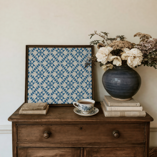 Ohio Star Flying Geese Cross Stitch Pattern | Large Quilt Chart (PDF Download)