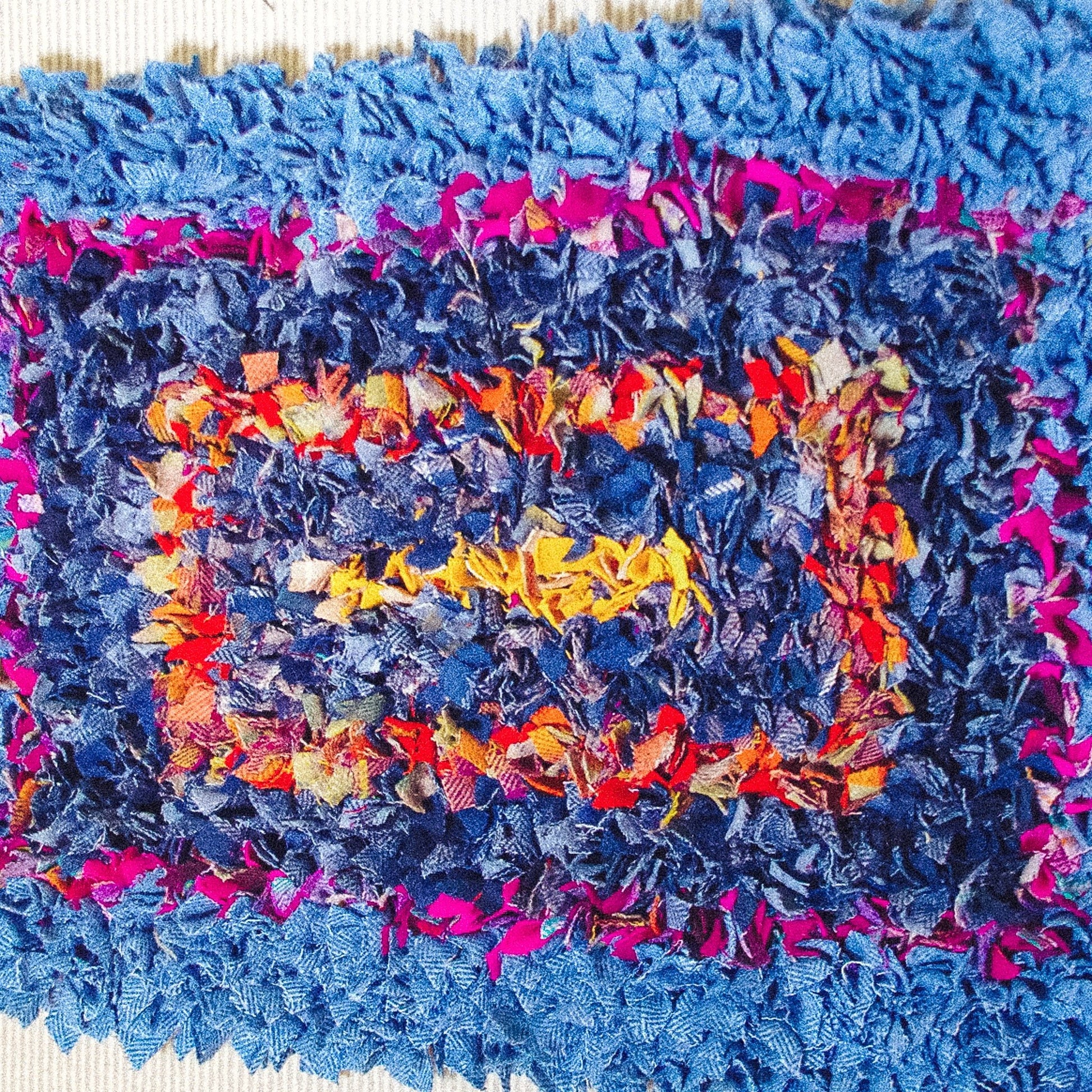 Concentric Rectangle Pattern Rag Rug - F&B Crafts - F&B Handmade