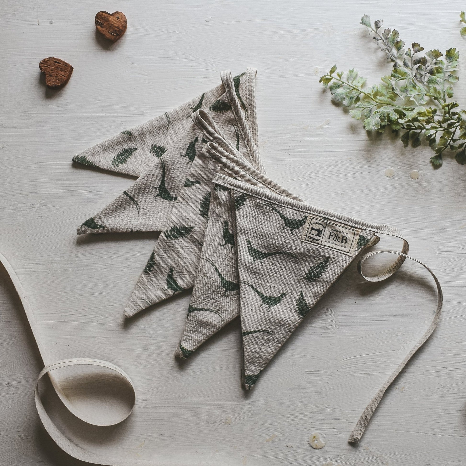 F&B Pheasant & Fern Bunting - F&B Crafts - F&B Designs