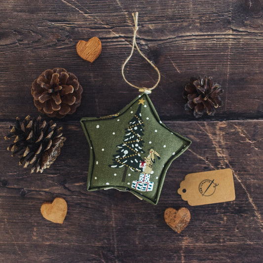 Festive Forest Padded Fabric Hanging Star - Sophie Allport - F&B Crafts - F&B Crafts