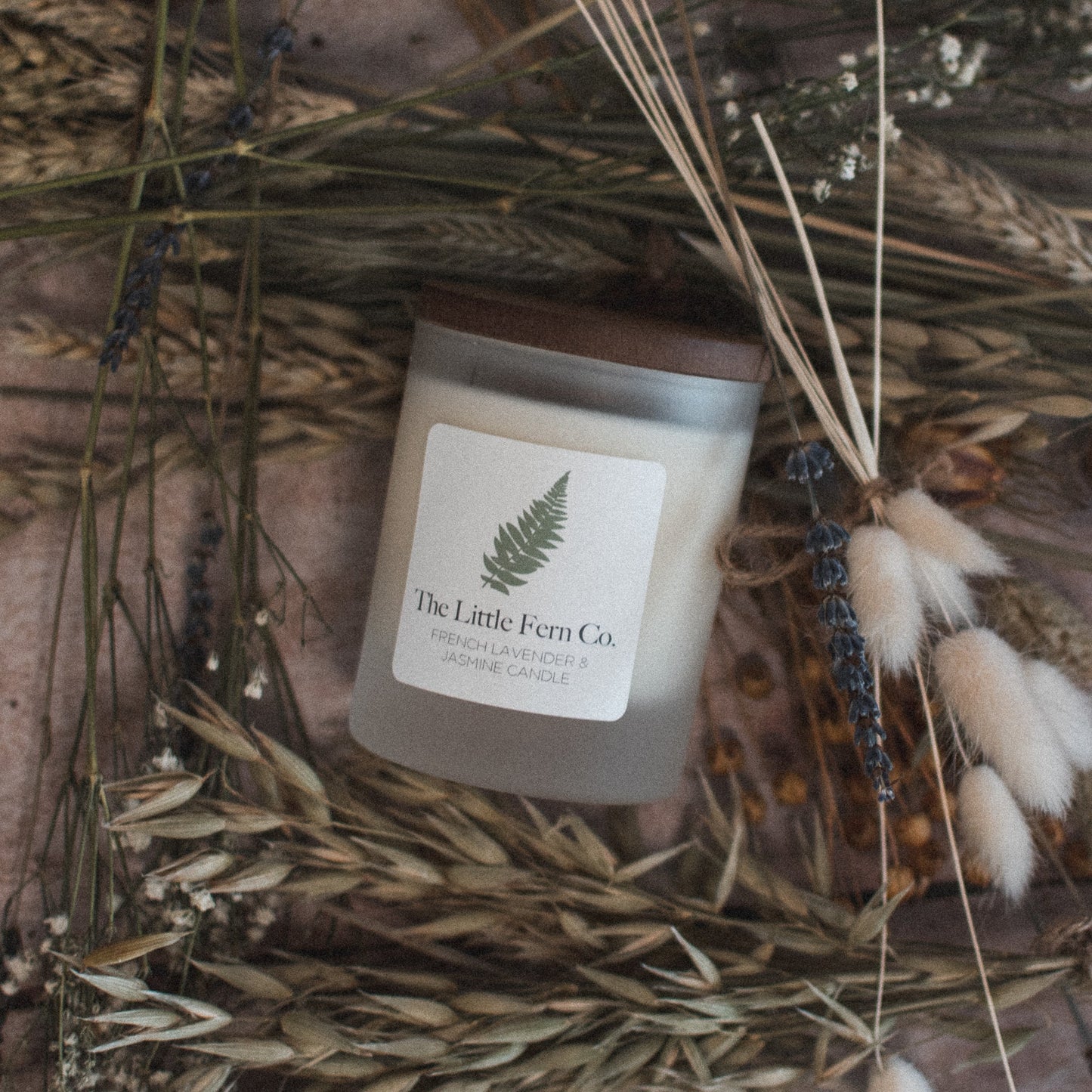French Lavender & Jasmine Essential Oil Candle - F&B Crafts - The Little Fern Co