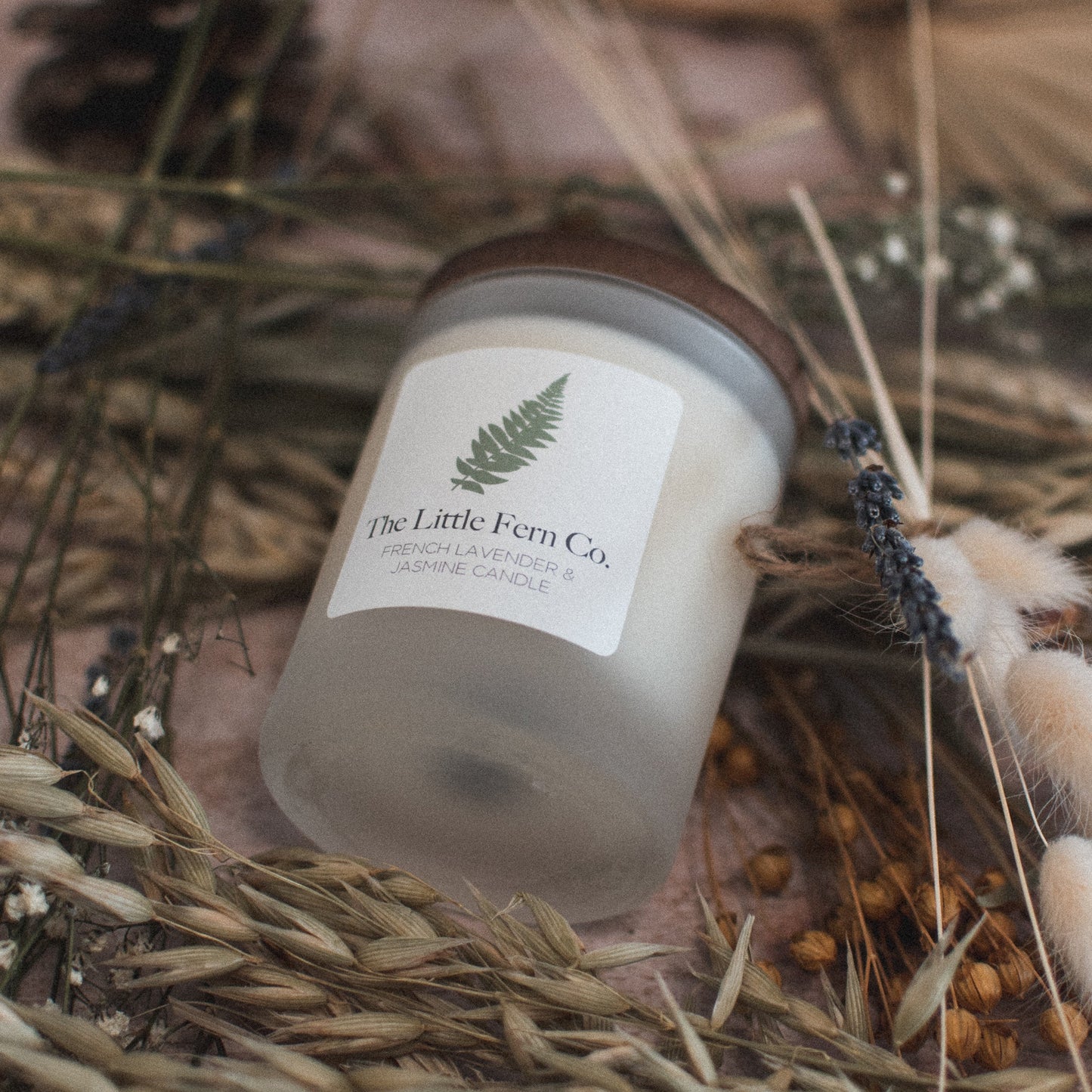 French Lavender & Jasmine Essential Oil Candle - F&B Crafts - The Little Fern Co