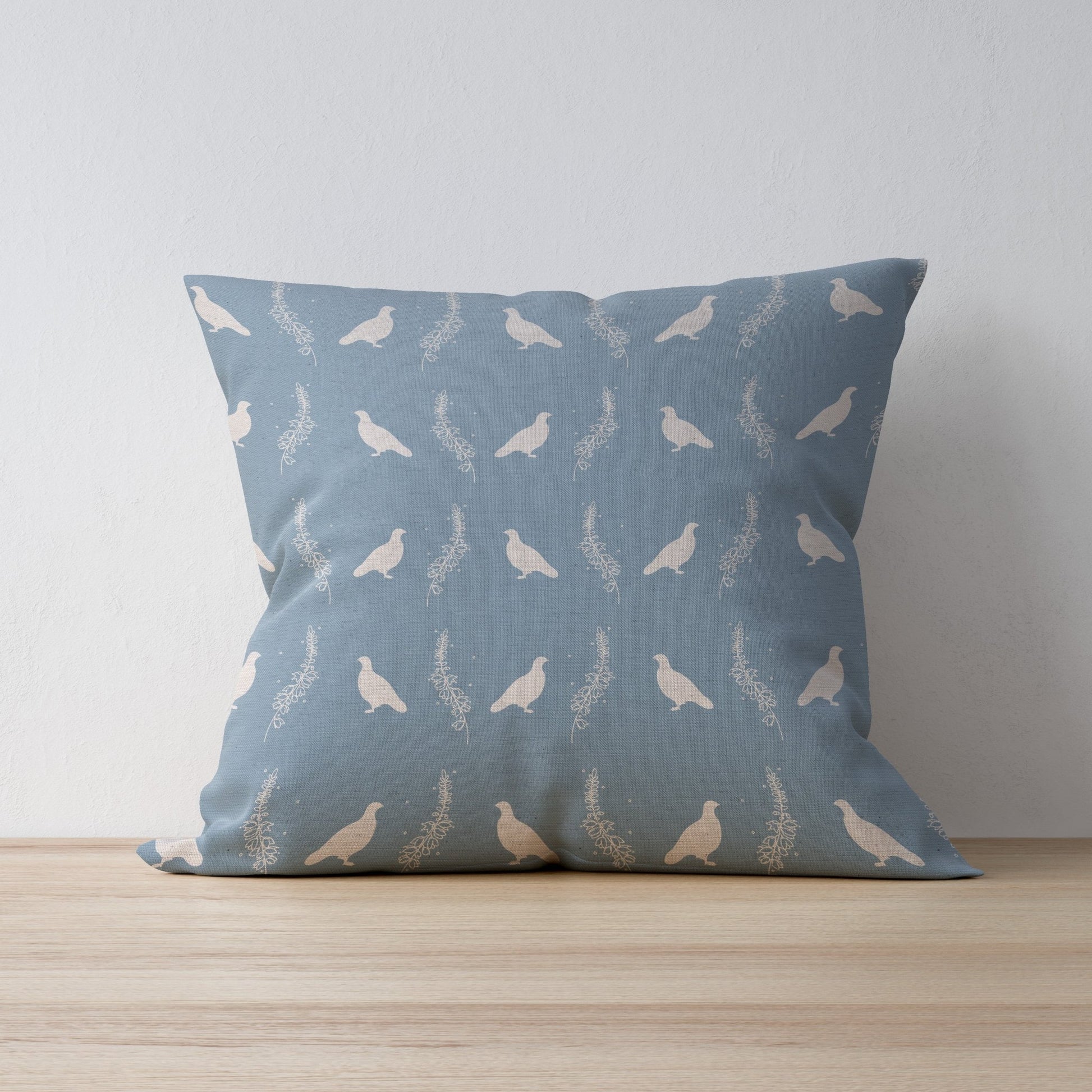 Grouse & Heather Solid Colour Background Cushion - F&B Crafts - F&B Designs