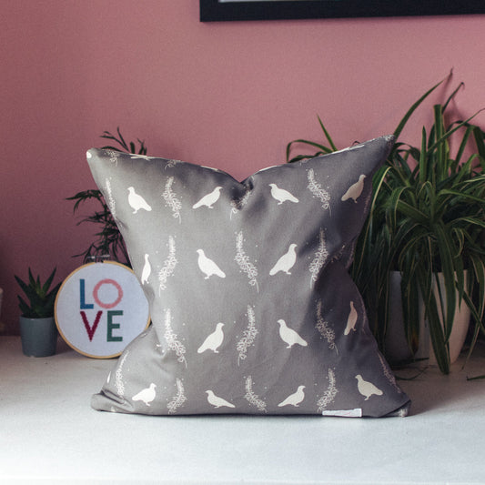 Grouse & Heather Solid Colour Background Cushion - F&B Crafts - F&B Designs