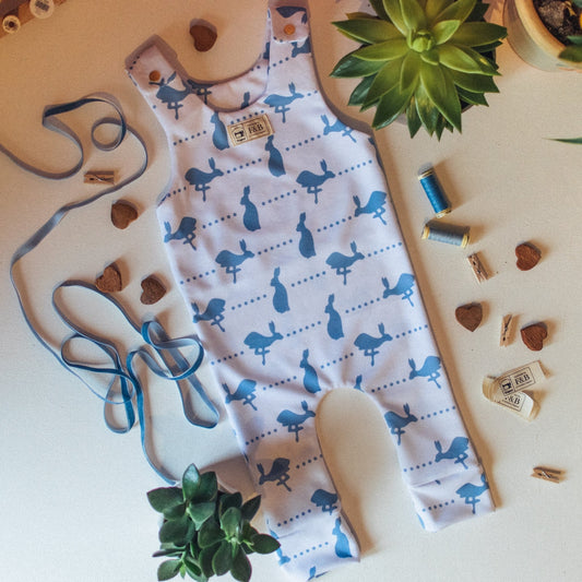 Hare & Dots Dungarees Romper (Polyester) - F&B Crafts - F&B Designs