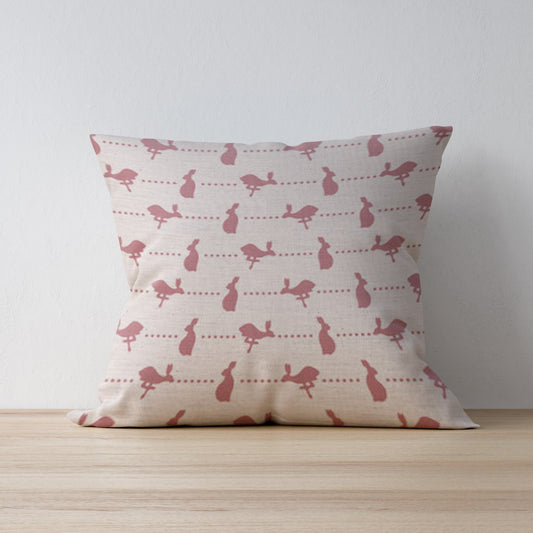 Hare & Dots Linen Cushion - F&B Crafts - F&B Designs