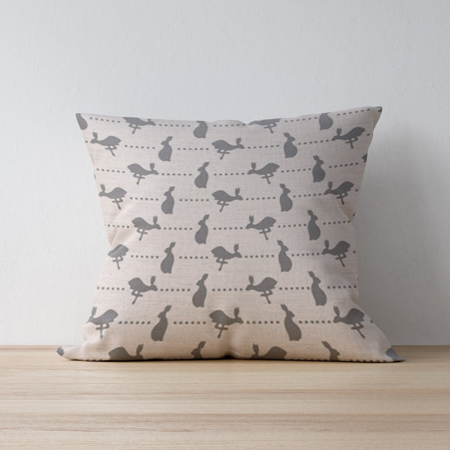 Hare & Dots Linen Cushion - F&B Crafts - F&B Designs