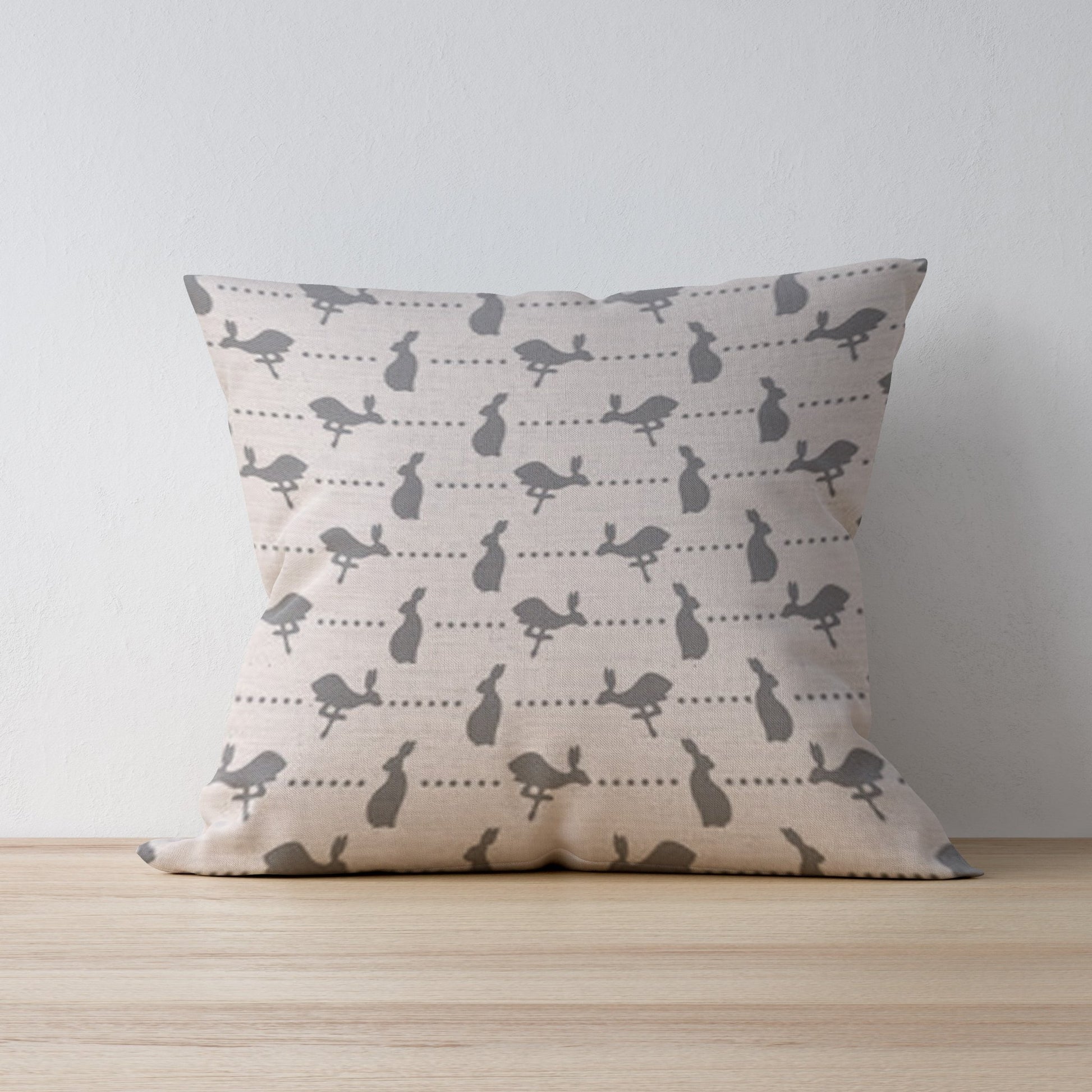 Hare & Dots Linen Cushion - F&B Crafts - F&B Designs