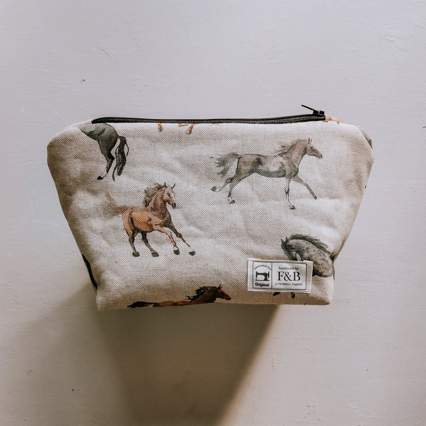 Horse Print Wash Bag/Make-Up Bag - F&B Crafts - F&B Handmade