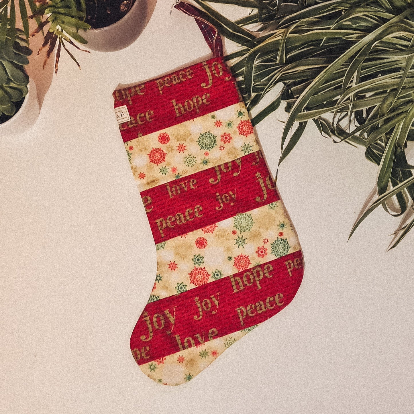 Joy Christmas Stocking - F&B Crafts - F&B Handmade